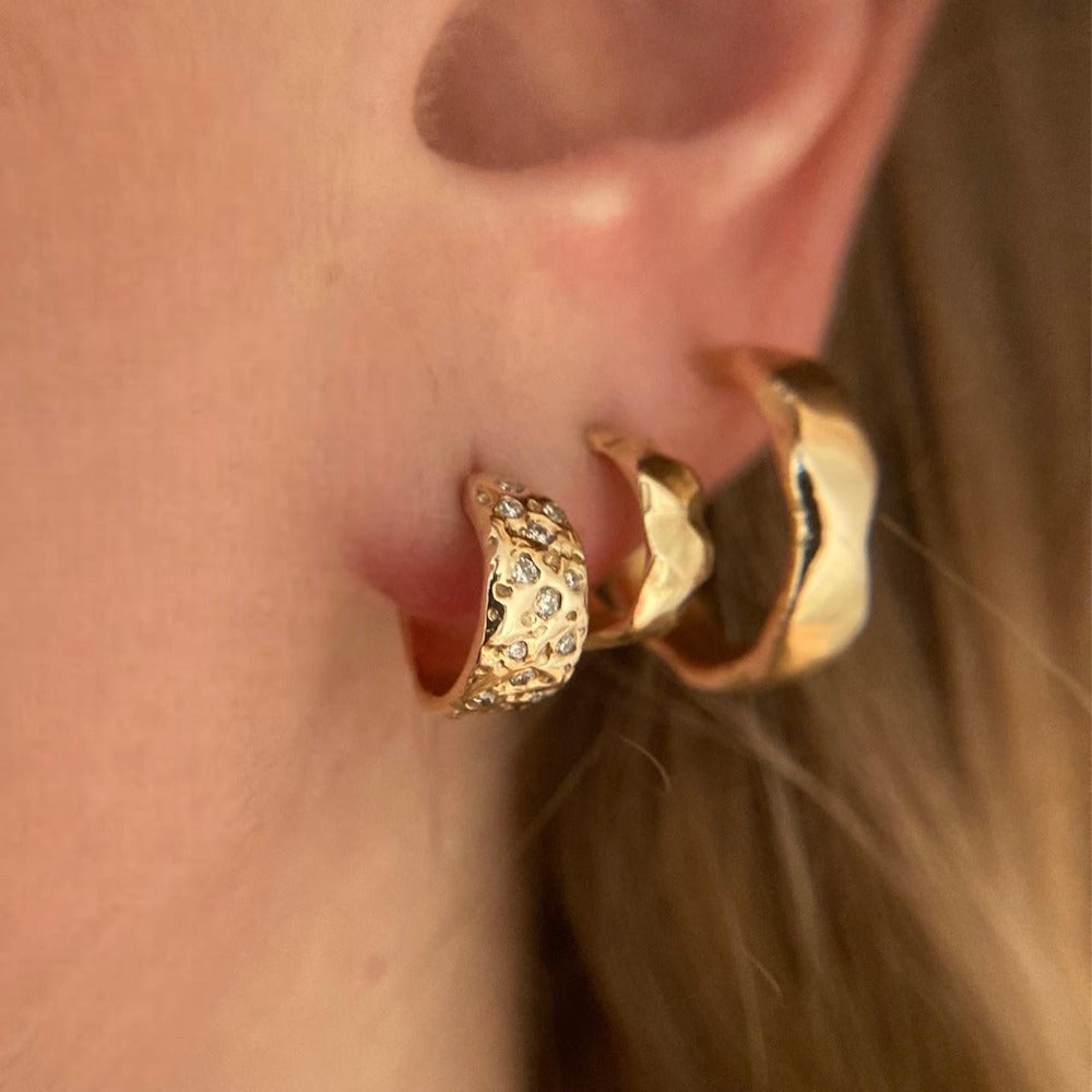 DIAMOND BASALT CUFF HOOPS